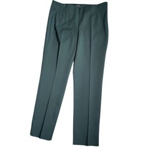 Tabots Loden Straight Leg Flat Front Trouser Pant Evergreen Fitted Career Holida